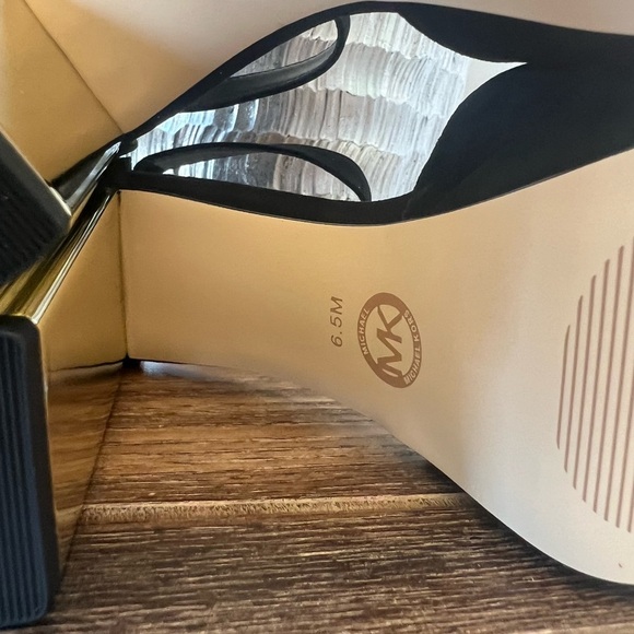 MICHAEL Michael Kors Porter Ankle Strap Block Heel Sandals in Black - Picture 11 of 12